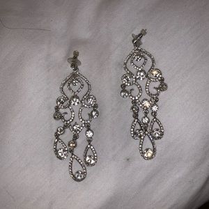 Elegant Earrings Dangle Silver Cubic Zirconia